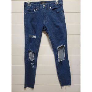 PacSun distressed skinnest 28x30 rough hem denim jeans
